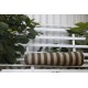 Natural undyed Narrow width striped Welsh blanket. NL88